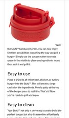 Stufz Stuffed Burger Press Hamburger Patty Maker As Seen On TV New No Box