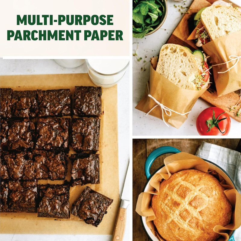 10X10 Parchment Paper Squares (200 Sheets), Unbleached, High Heat, Non-Stick, Pr gallery