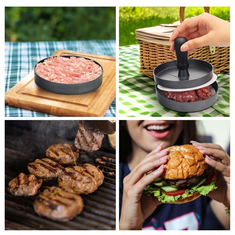 Burger Press 200 Patty Papers Aluminum Burger Press Patty Maker Meat Beef Che... gallery