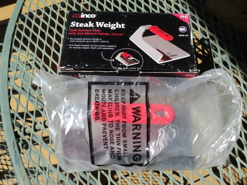 Winco Steak Weight 2 lb Grill Press Stainless Steel Bacon Burger Smasher- "NEW" gallery