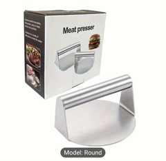 SMASH BURGER PRESS 5.9″ Round Stainless Steel Burger Press, NEW in Original Box!