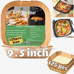 Air Fryer Liners for Power XL, Chefman 10QT 9.5''Square, Natural