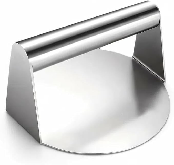 Stainless Steel Smash Burger Press, 5.5 Inch Manual Burger Smasher with Handl...