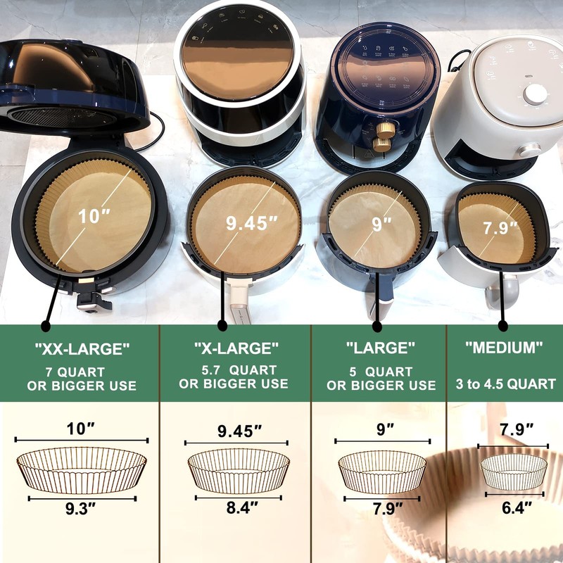 Large Air Fryer Disposable Paper Liner Round, 10 Inch Parchment 10" Round gallery