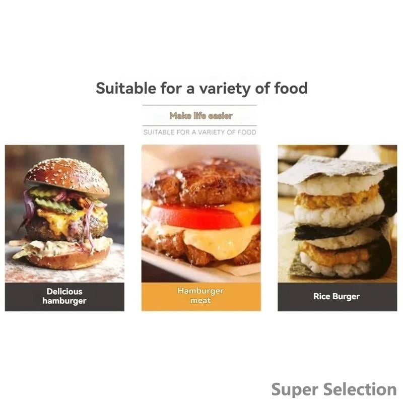 Non-Stick Aluminum Burger Press For 1/3 & 1/4 Lb Patties, With 50 Wax Papers gallery