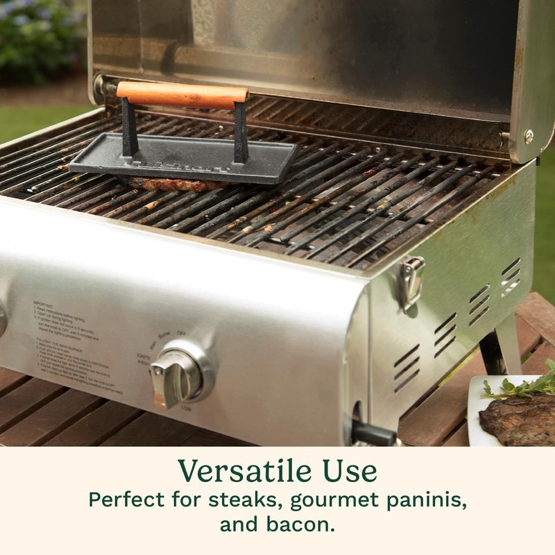 Heavy Duty Nonstick Rectangle Burger Press with Wood Handle, gallery