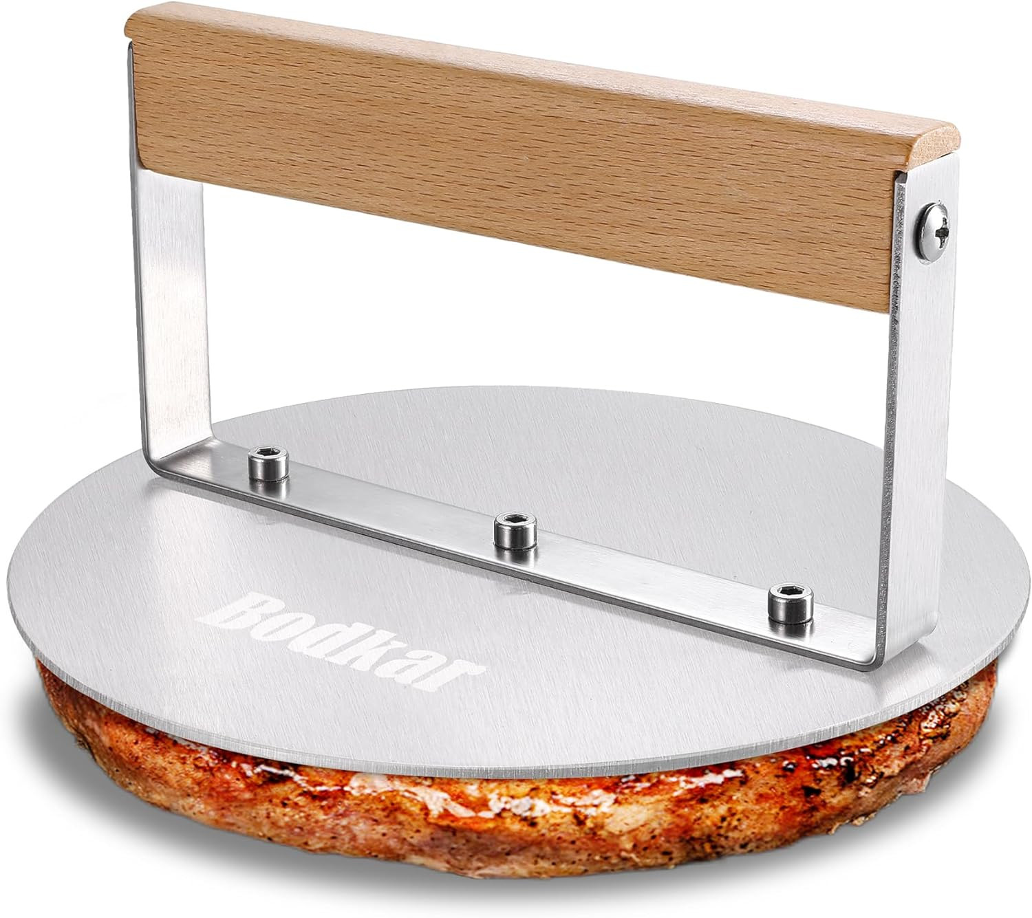 2024✅Smash Burger Press 6'' round Stainless Steel Burger Smasher Wood Handle✅ gallery