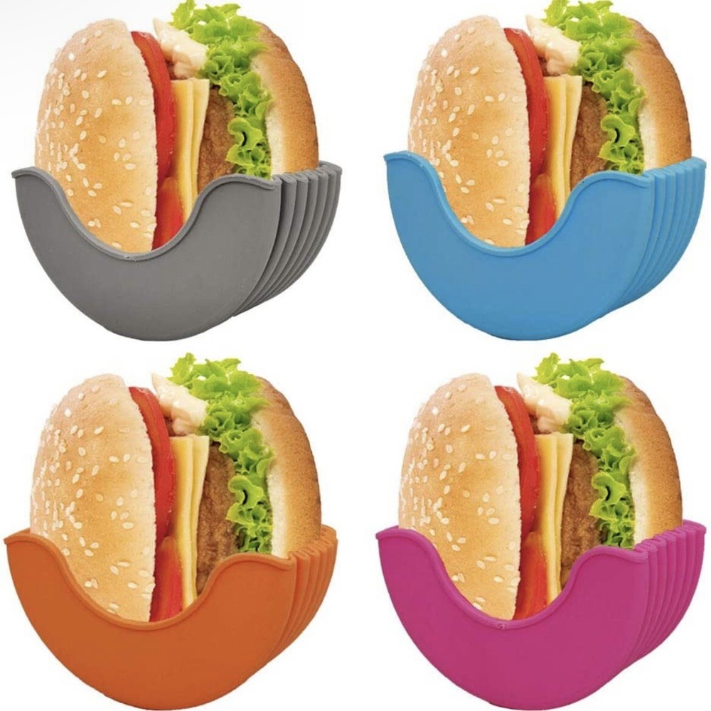 4Pcs Burger Fixed Box Tik Tok New Trends Hamburger Buns Burger Holder