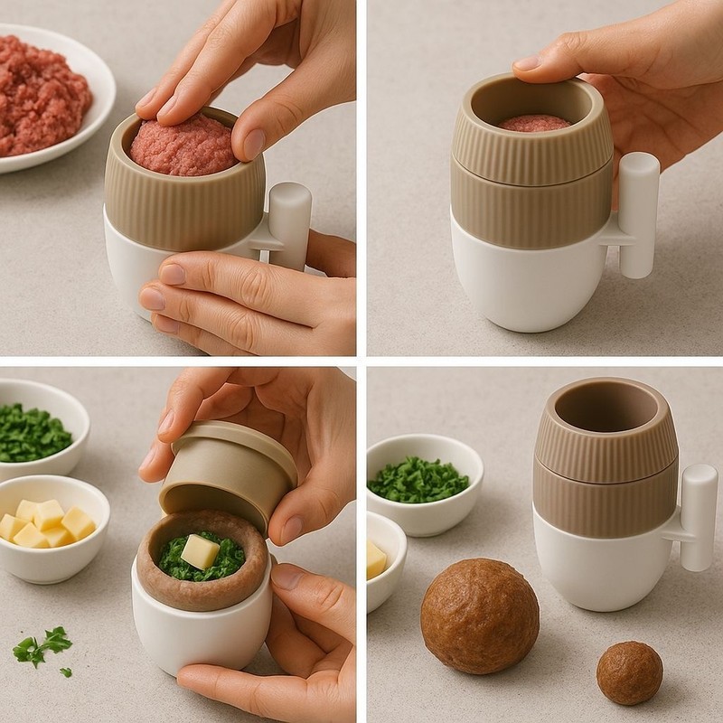 Stuffed Meatball Maker 2in1 Press for Perfectly Filled Meatballs, Cakes & More gallery