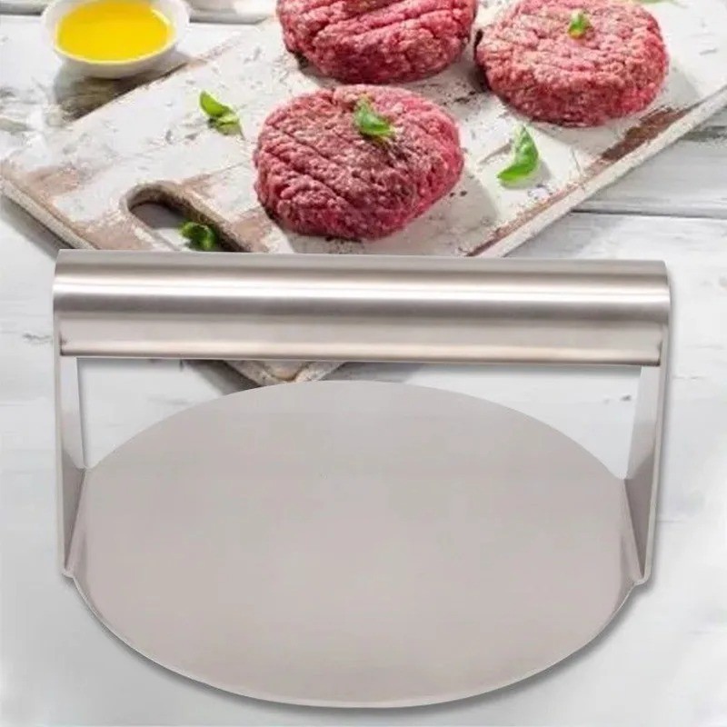 Stainless Steel Burger Press 5.51 Inch round Burger Smasher Heavy-Duty Smash gallery