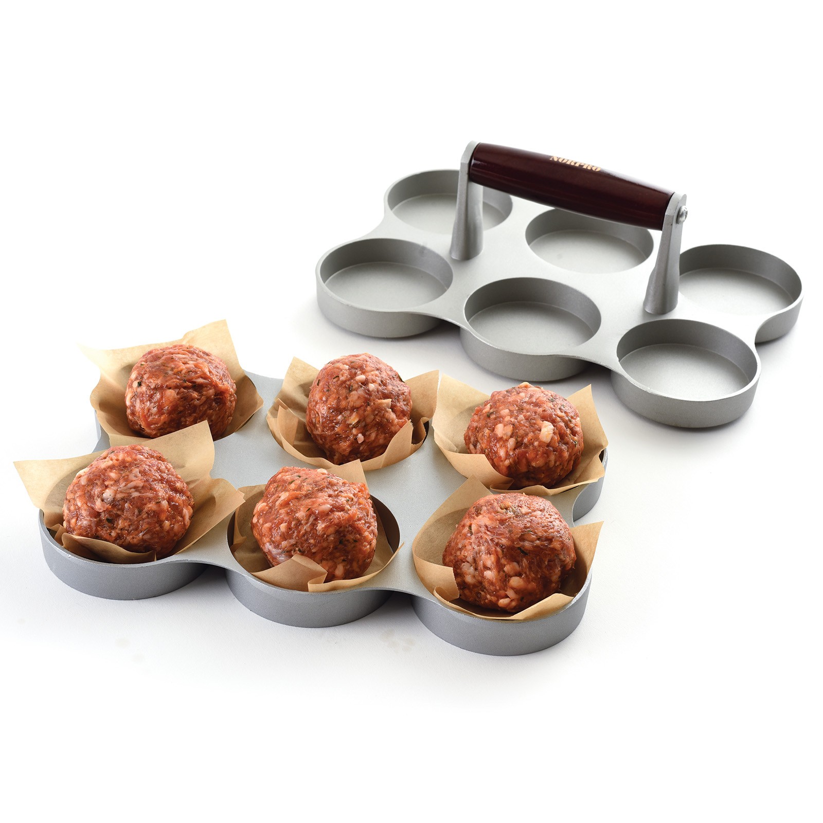 Norpro Nonstick Cast Aluminum Mini Burger Press, Makes 6 Sliders gallery