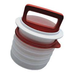 New Tupperware Large Burger Press Ring Seal 4 Freezer Safe Keepers Red & White