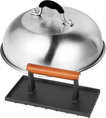 12″ Melting Dome Cast Iron Griddle Burger Bacon Press Accessories for Blackstone