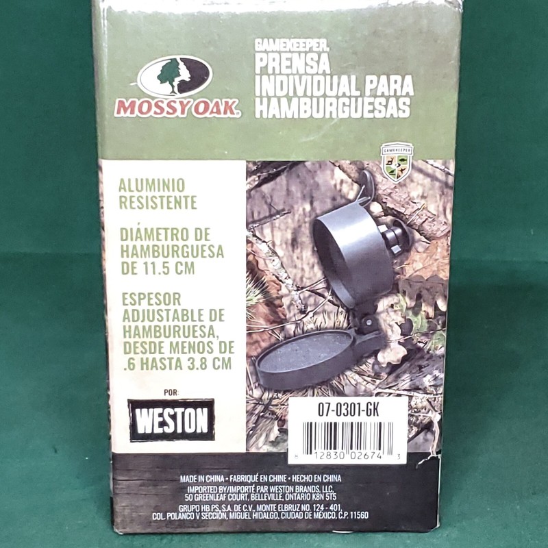 Weston Commerical Non-Stick Single Hamburger PRESS MOSSY OAK GAMEKEEPER gallery