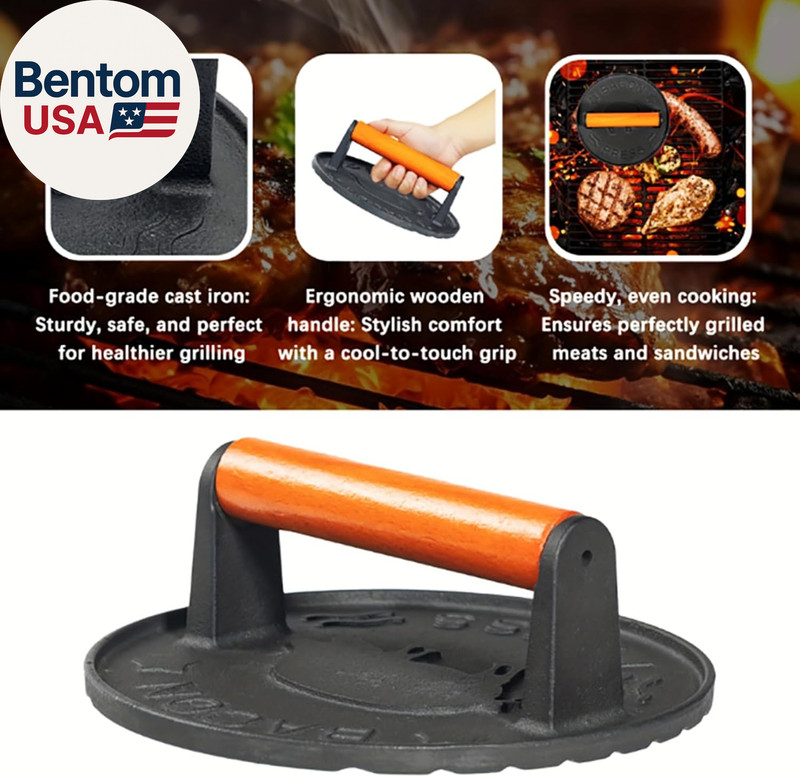 Burger Press with Professional Heavy Duty Cast Iron for Blackstone Griddle Grill gallery