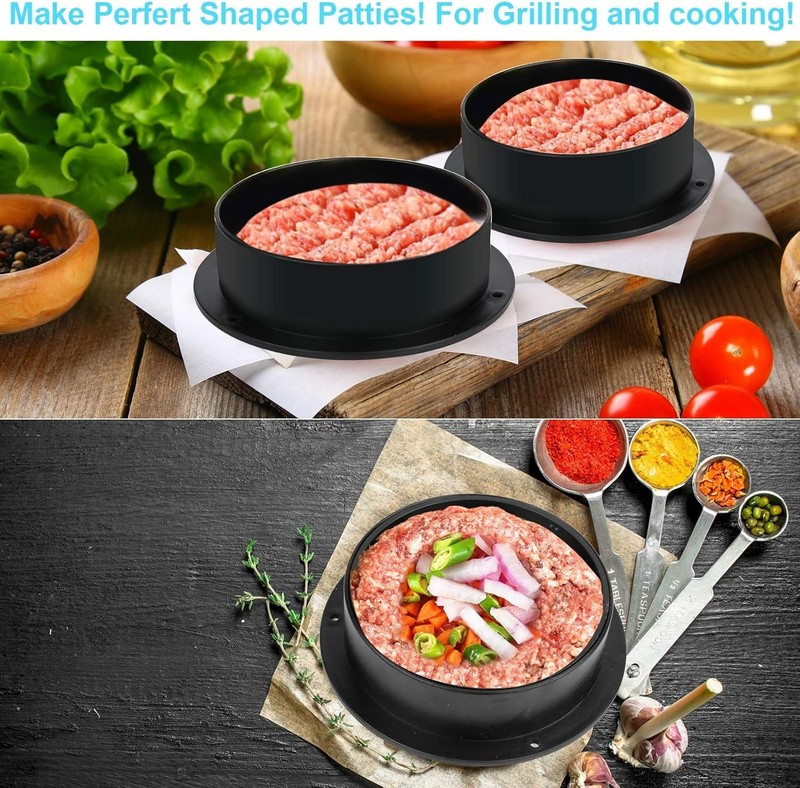 3 in 1 Stuffed Burger Press Patty Maker Rings Molds Kit, Non Stick Stuffer Ha... gallery