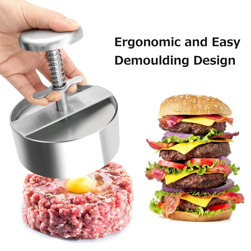 Burger Press, Stainless Steel Adjustable Hamburger Meat Press, Non Stick Patt... gallery
