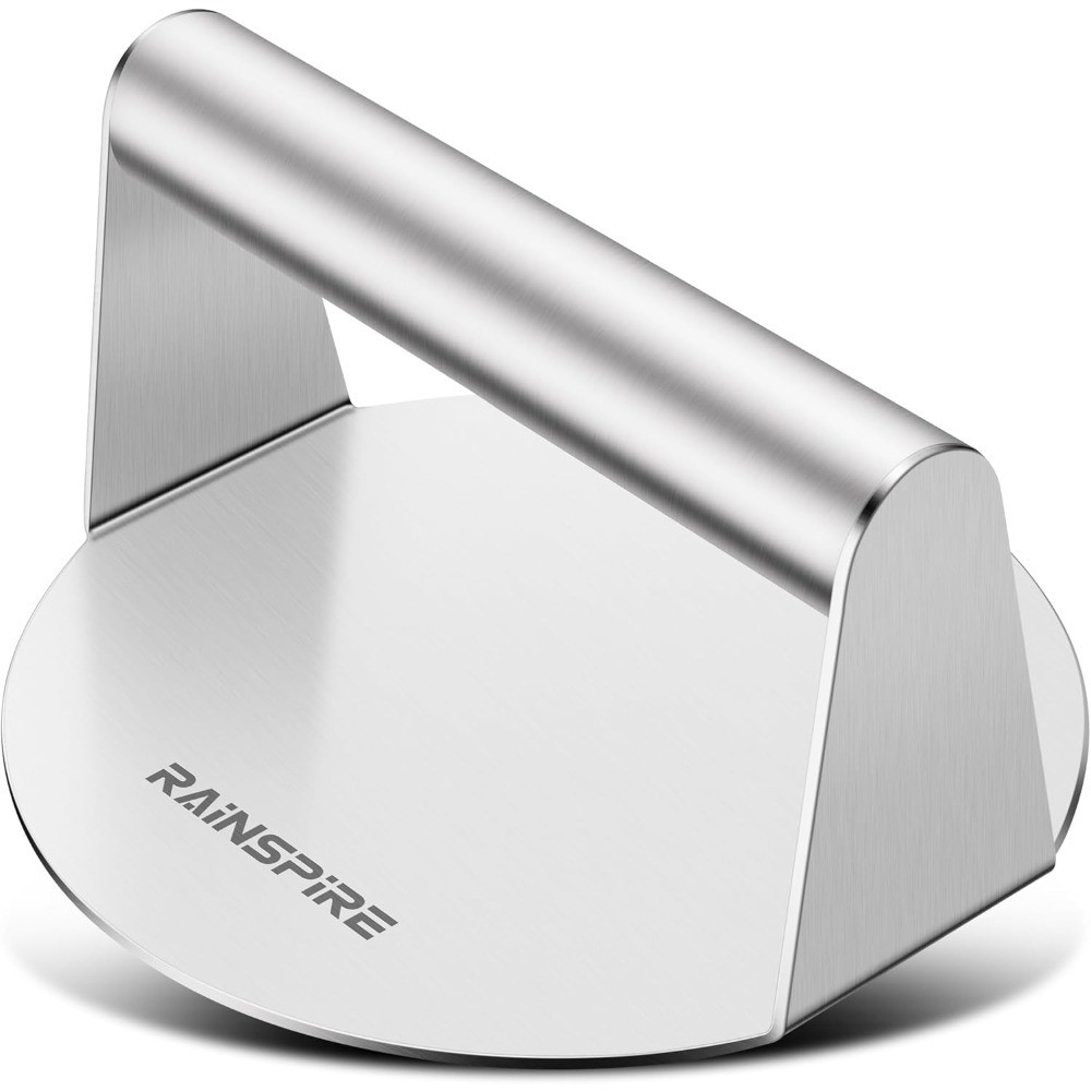 Stainless Steel Burger Press 5.5 Inch Hamburger Smasher for Griddle BBQ Grill