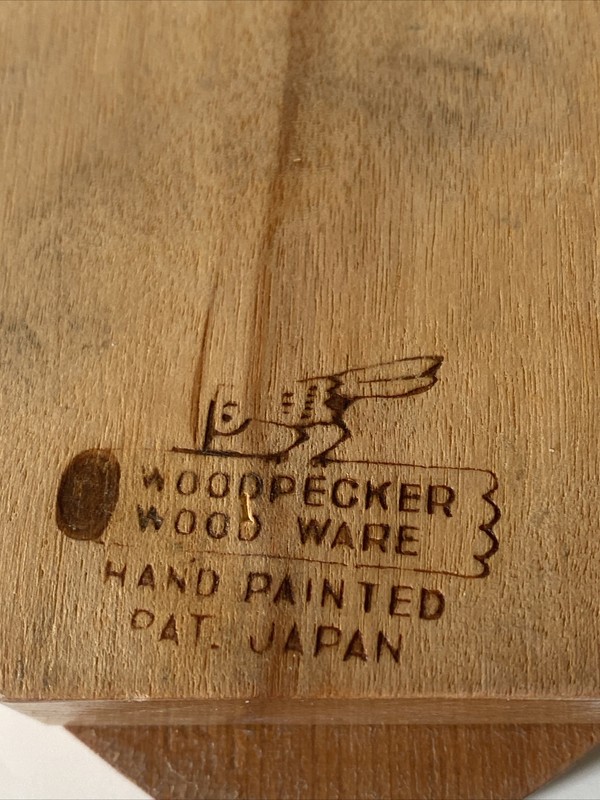 Hamburger Press by WOODPECKER WOOD WARE Hand Painted Vintage gallery
