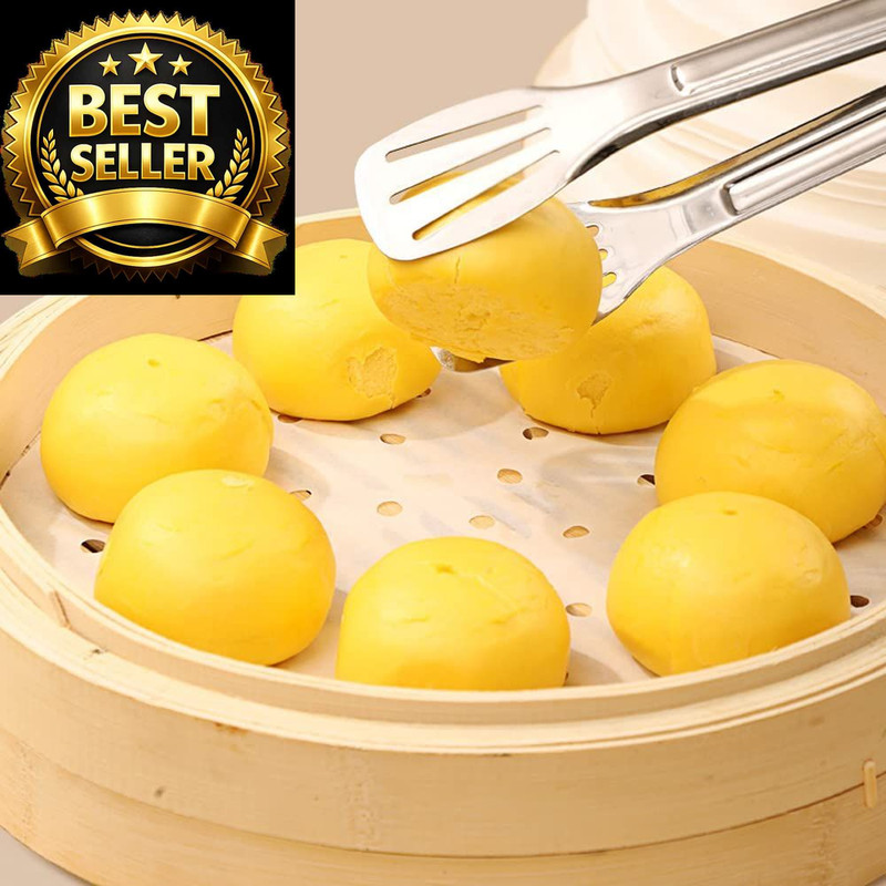 100 PCS Bamboo Steamer Liner, 10" 10 inch x10 x 0.01 inch, ['White'] gallery