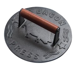 Heavy-Duty Cast Iron Grill Press For Seared Bacon, Steak & Sandwiches,3 Lbs NEW
