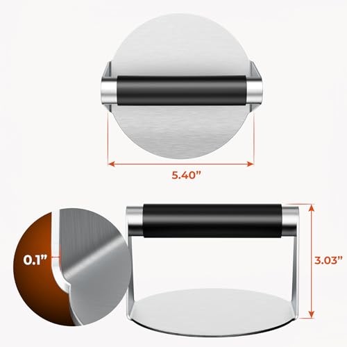 Smash Burger Press - Hamburger Smasher Tool for Griddle - Stainless Steel Ham gallery