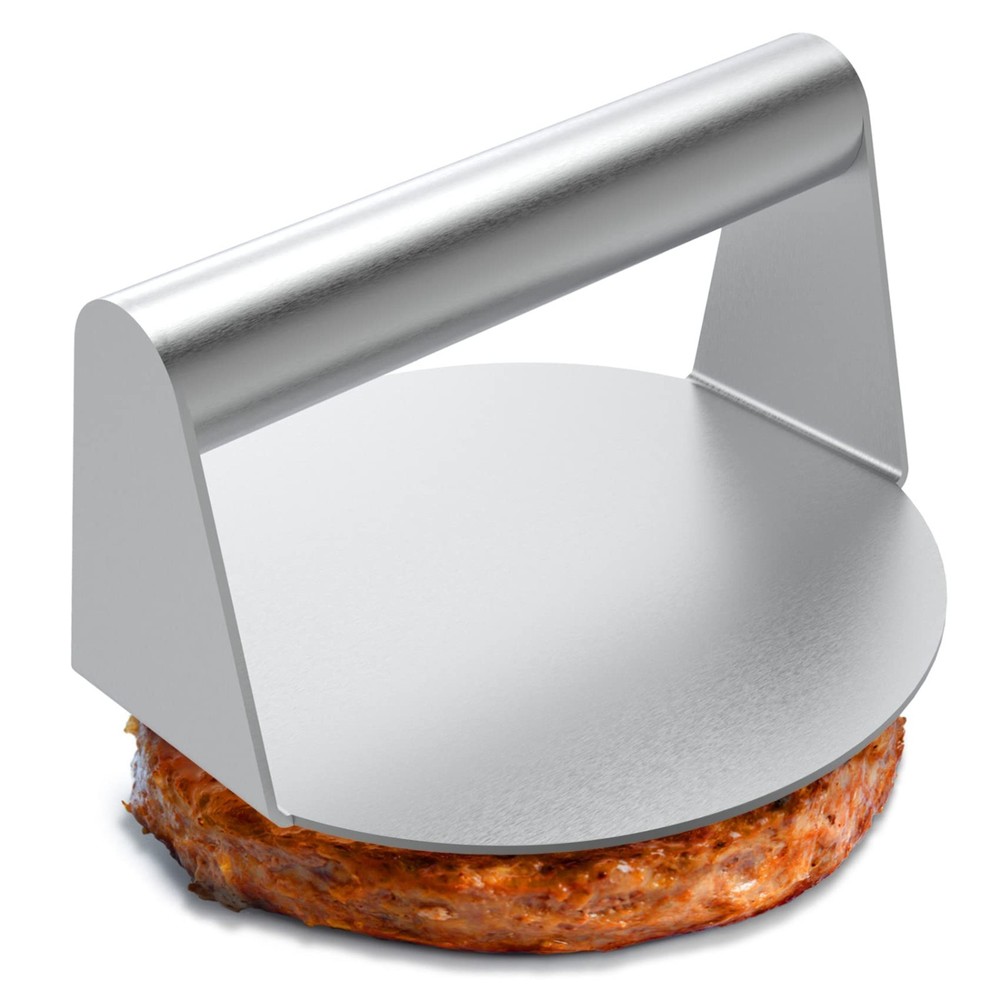 Burger Press Stainless Steel, 5.5 Inch, Smooth Non Stick, Perfect for Grilling