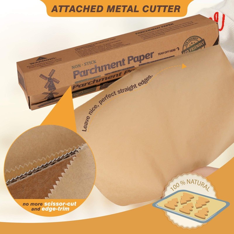 Unbleached 15 x 200 ft Parchment Baking Paper Roll - 250 Sq.Ft, gallery