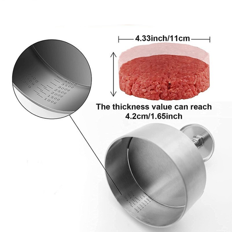 Stainless Steel Patties Mold Burger Meat Press Kitchen Gadgets new USA gallery