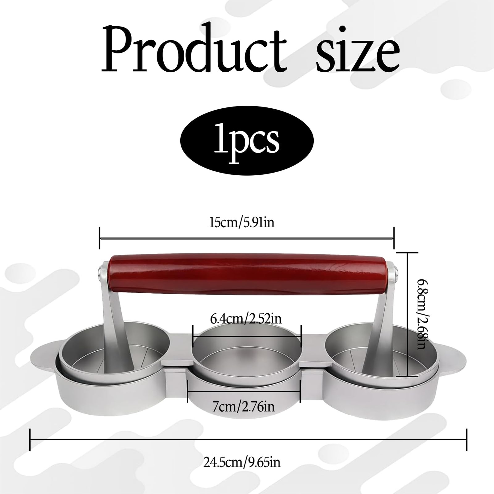 Sausage Patty Press Mini Burger Maker Three 2.64 Inch Molds BBQ Camping gallery