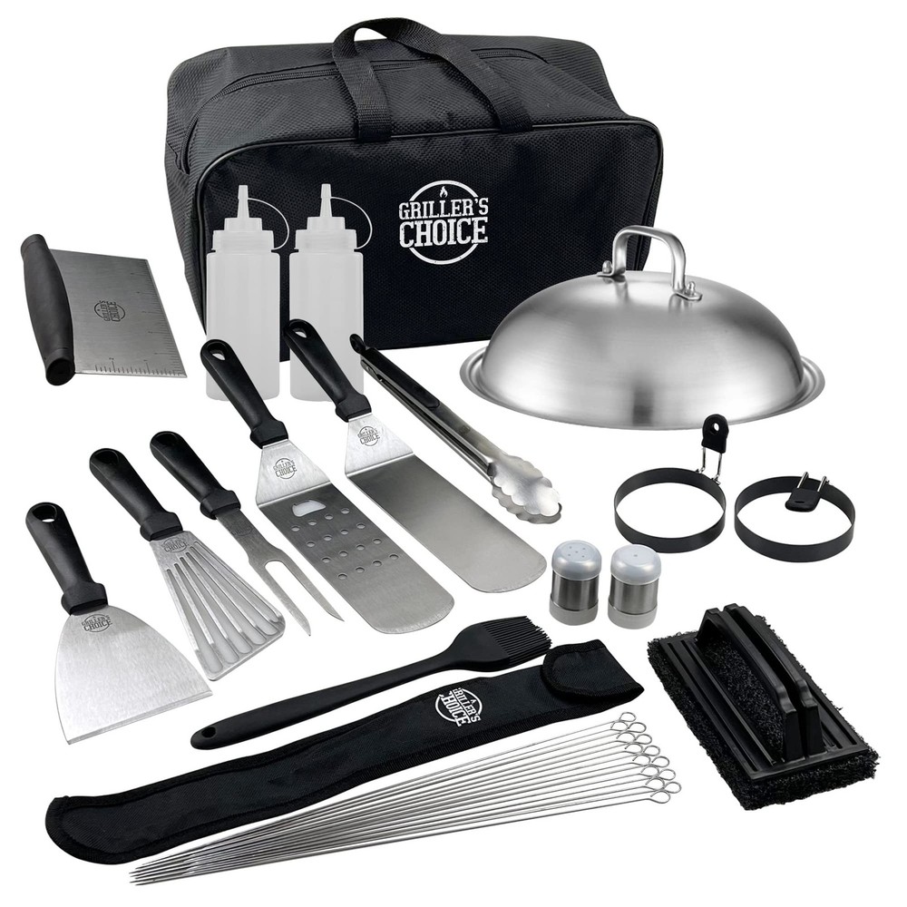 Grillers Choice 32 Piece Griddle Accessories Set Metal Spatulas - Commercial ...