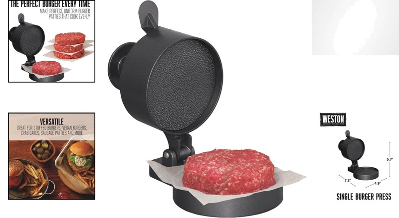 Burger Patty Maker - Non-Stick 4.5" Press with Spring Plunger for Ease gallery