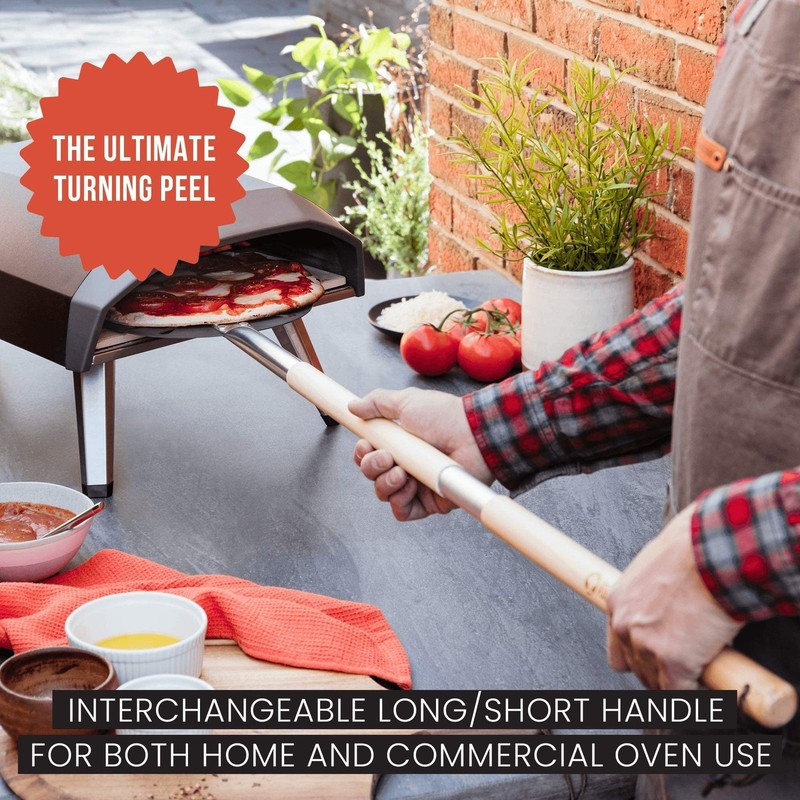 Chef Pomodoro Aluminum Turning Pizza Peel with Detachable Wood Handle for Eas... gallery