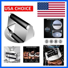 Effortless Cleanup 5.5-Inch Stainless Steel Burger Press: Dishwasher Safe Tool