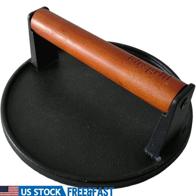 Heavy Duty Cast Iron Bacon Press Food Grade Grill Cooking Tool Kitchen Accessory gallery