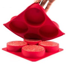 Silicone Burger Press and Freezer Storage Container / Choice of 5 Sizes