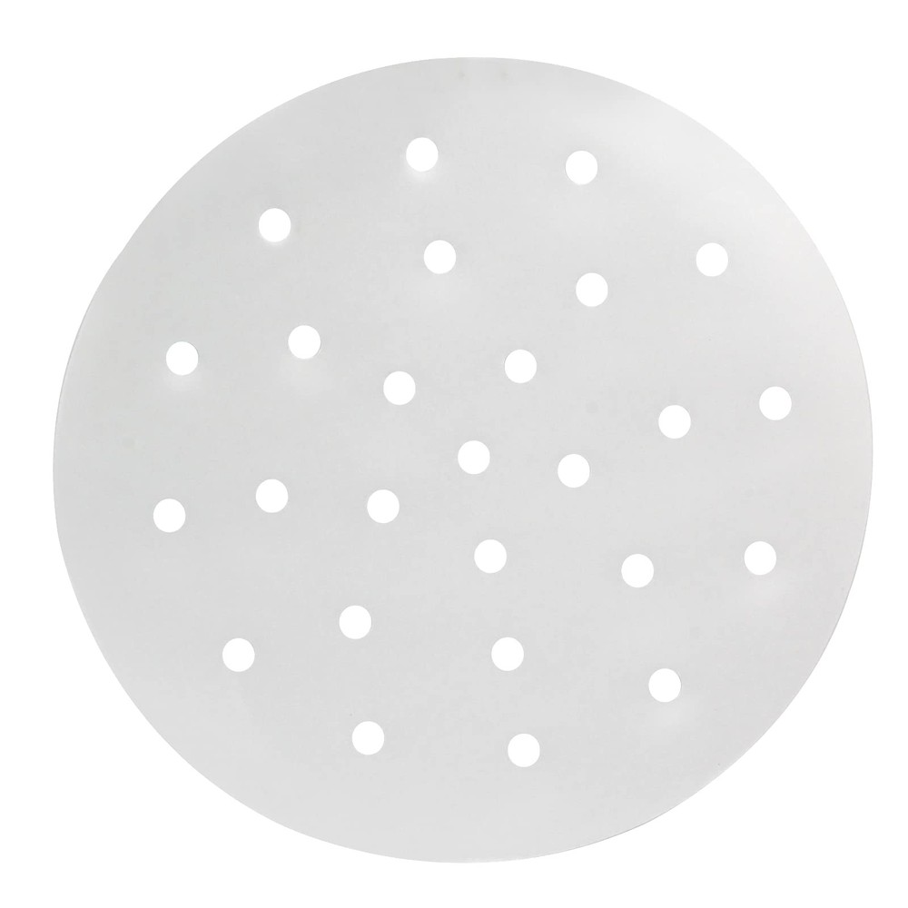 Cionyce 100 Pcs Dumpling Paper Bamboo Steamer 7 Inch 7 Inch, White