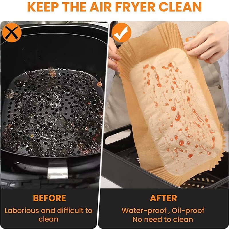 YJWYDM Air Fryer Disposable Paper Liners, 150PCS 8.7x5.5", wood color gallery