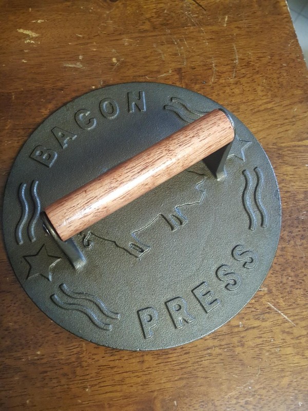 Pre-Seasoned Cast Iron Grill Press: Ideal for Searing Meats and Sandwiches gallery
