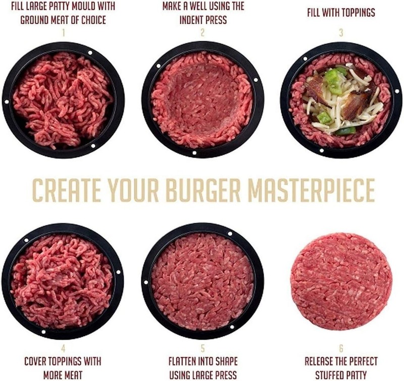 3 in 1 Stuffed Burger Press Hamburger Mould ABS Plastic Beef BBQ Patty Maker gallery