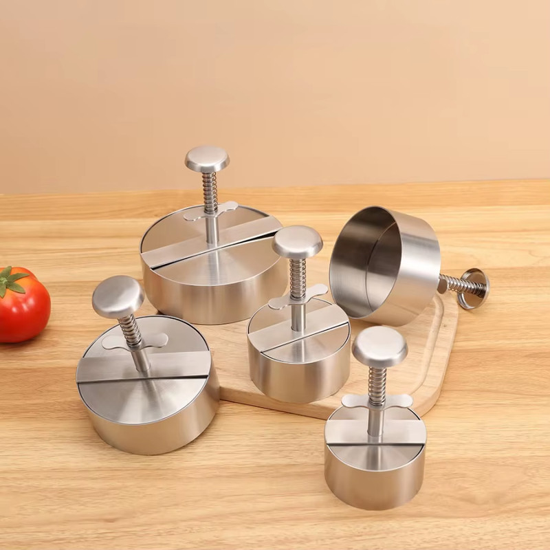 Hamburger Patty Maker Press 304 Stainless Steel Non-Stick round Manual Rice Ball gallery