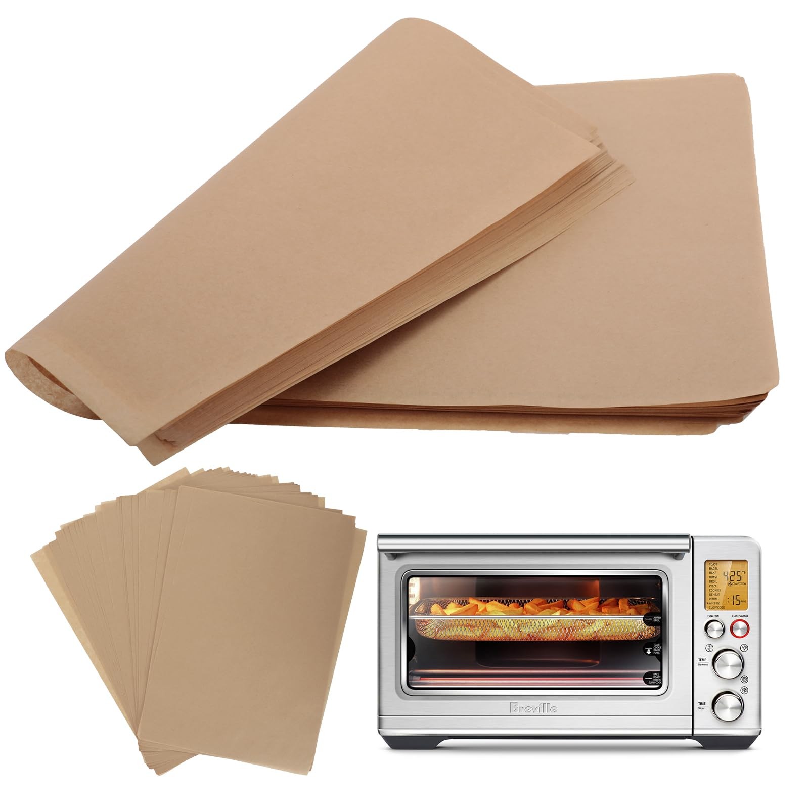 100PCS Parchment Paper Sheets, 9x12In Non-Stick Air Fryer Medium, Yellow gallery