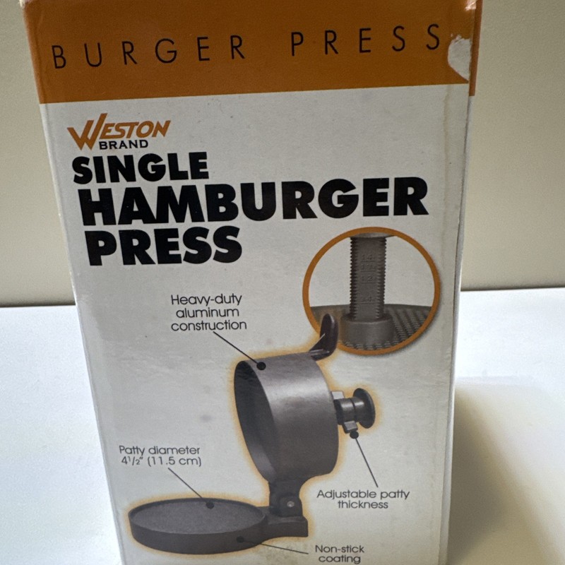 Weston Burger Hamburger Press Adjustable Thickness 4 1/2" Patties 1/4lb to 3/4lb gallery