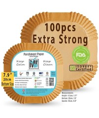 ((Extra Strong)) Air Fryer Disposable Paper Liner 100Pcs, 7.9″, Square