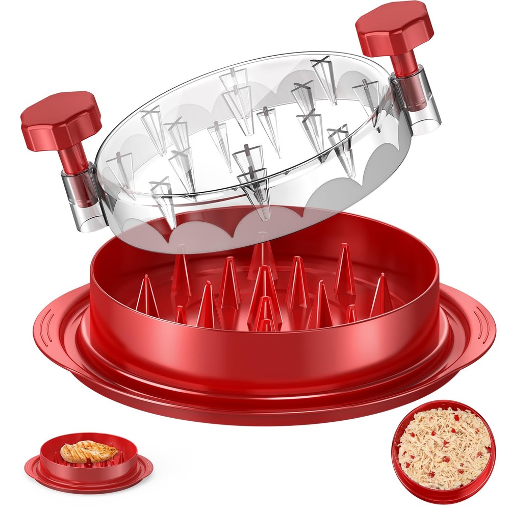SoulLife Chicken Shredder 8 Inches, Breast Tool, Large, Red