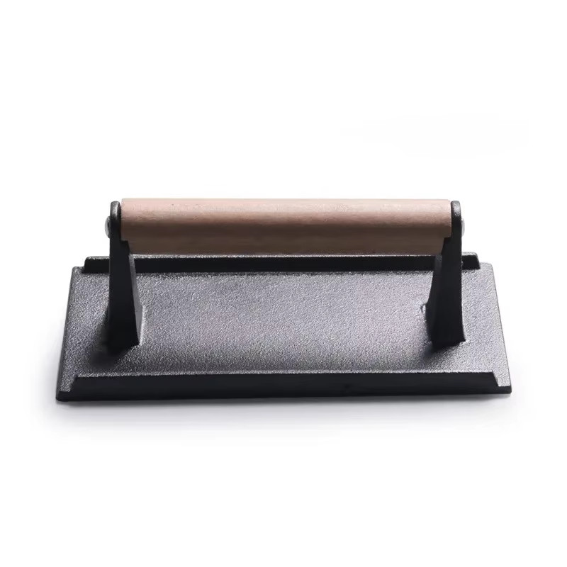 Cast Iron Steak Burger Press round Rectangular Uncoated Heavy-Duty Meat Press wi gallery