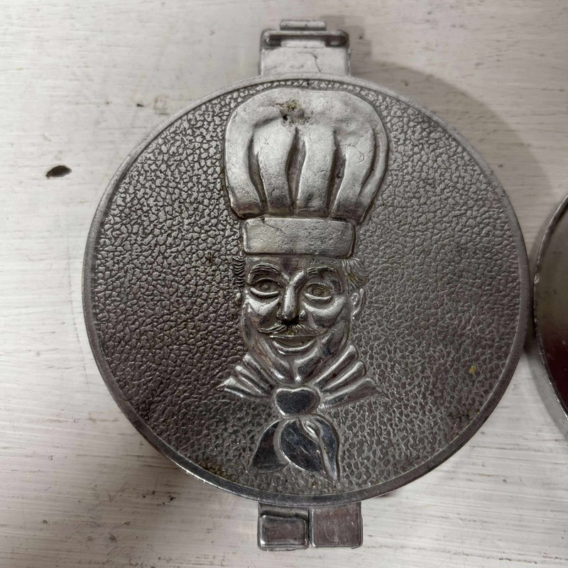 Vtg Aluminum Meat Press 1950s Embossed Chef gallery