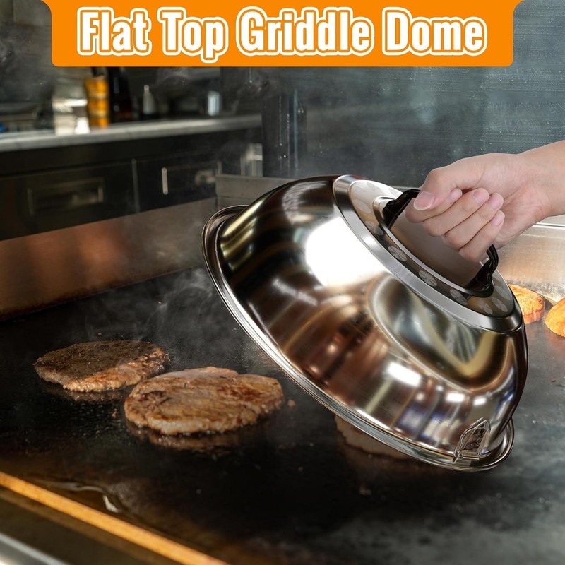 Heavy-Duty 8.5-Inch Burger Press with 12-Inch Basting Cover for Seamless Cooking gallery
