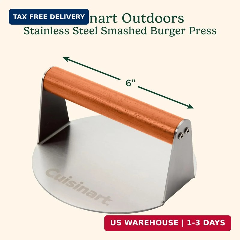 Cuisinart 6" Stainless Steel Smashed Burger Press, Juicy and Crispy Burgers for gallery