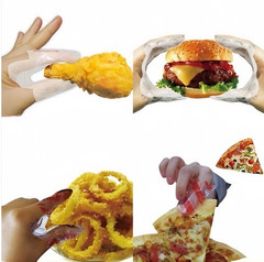 Finger Nap Sanitary Disposable Clear Glove Hamburger Donut Pizza Chicken 1000pcs